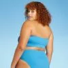 Juniors' Plus Size Ribbed Longline Bandeau Bikini Top - Xhilaration™ Blue -Swimsuits Popular Store unnamed file 6276