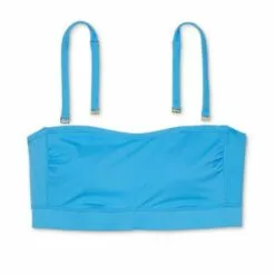Juniors' Plus Size Ribbed Longline Bandeau Bikini Top - Xhilaration™ Blue -Swimsuits Popular Store unnamed file 6278