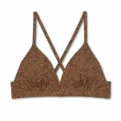 Juniors' Plus Size Ribbed Triangle Bikini Top - Xhilaration™ Brown -Swimsuits Popular Store unnamed file 6286
