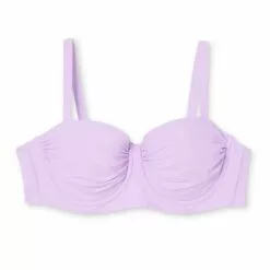 Juniors' Plus Size Shirred Underwire Bikini Top - Xhilaration™ Lilac Purple -Swimsuits Popular Store unnamed file 6306
