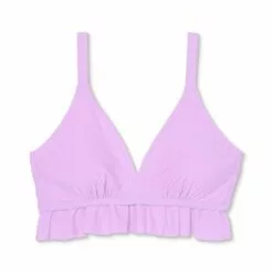 Juniors' Plus Size Ruffle Triangle Bikini Top - Xhilaration™ Lavender -Swimsuits Popular Store unnamed file 6317
