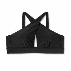 Juniors' Plus Size Tall Triangle Bikini Top - Xhilaration™ Black -Swimsuits Popular Store unnamed file 6325