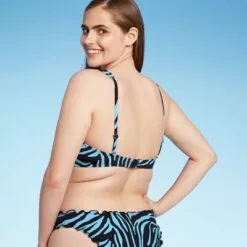 Women's Apron Front Bralette Bikini Top - Shade & Shore™ Teal Animal Print -Swimsuits Popular Store unnamed file 6350