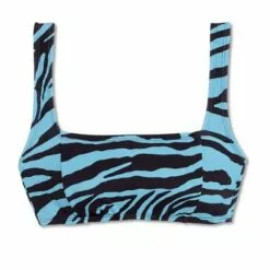 Women's Apron Front Bralette Bikini Top - Shade & Shore™ Teal Animal Print -Swimsuits Popular Store unnamed file 6351