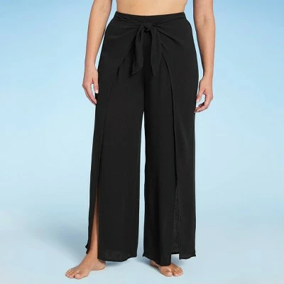 Women's Tie-Front Cover Up Pants - Kona Sol™ Black 3 Women's Tie-Front Cover Up Pants - Kona Sol™ Black - Image 2