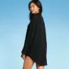 Women's Button-Up Cover Up Shirtdress - Kona Sol™ Black -Swimsuits Popular Store unnamed file 6394