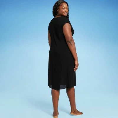 Women's Twist-Front Midi Cover Up Dress - Kona Sol™ Black 5 Women's Twist-Front Midi Cover Up Dress - Kona Sol™ Black - Image 3