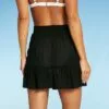 Juniors' Smocked Ruffle Cover Up Skirt - Xhilaration™ Black -Swimsuits Popular Store unnamed file 6423