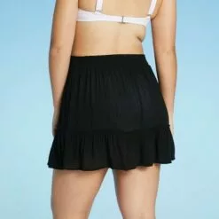 Juniors' Smocked Ruffle Cover Up Skirt - Xhilaration™ Black -Swimsuits Popular Store unnamed file 6425