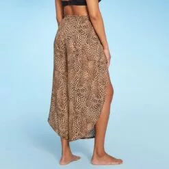 Women's Front Slit Cover Up Pants - Shade & Shore™ Tan Animal Print -Swimsuits Popular Store unnamed file 6445