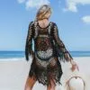 Women's Black Swim Cover Up Crochet Tassel Three Quarter Sleeve Beachwear One Size - Cupshe 2 Women's Black Swim Cover Up Crochet Tassel Three Quarter Sleeve Beachwear One Size - Cupshe -Swimsuits Popular Store unnamed file 6451