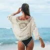 Women's White Crochet Short Cover Up Long Sleeve Hollow Out Beachwear One Size - Cupshe -Swimsuits Popular Store unnamed file 6467