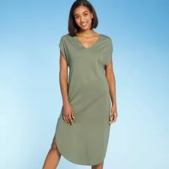Women's V-Neck Maxi Cover Up Dress - Kona Sol™ Sage Green -Swimsuits Popular Store unnamed file 6472