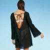 Women's Long Sleeve Cover Up Dress - Shade & Shore™ Black -Swimsuits Popular Store unnamed file 6481