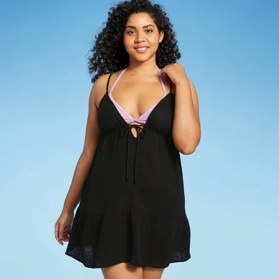 Juniors' Tiered Mini Cover Up Dress - Xhilaration™ Black 4 Juniors' Tiered Mini Cover Up Dress - Xhilaration™ Black - Image 2