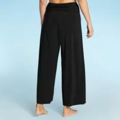 Women's Slit Front Cover Up Pants - Aqua Green® Black