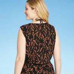 Women's Crop Tie-Front Cover Up Top - Shade & Shore™ Black -Swimsuits Popular Store unnamed file 6517