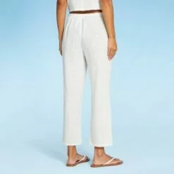 Juniors' Cropped Pom Pom Trim Cover Up Pants - Xhilaration™ Off-White