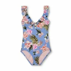 Women's Over the Shoulder Ruffle High Coverage One Piece Swimsuit - Kona Sol™ Multi -Swimsuits Popular Store unnamed file 6640