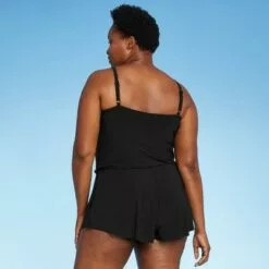 Women's High Neck Swim Romper with Pockets - Aqua Green® Navy Blue -Swimsuits Popular Store unnamed file 6659