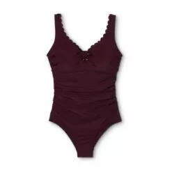 Women's Grommet Scallop High Coverage One Piece Swimsuit - Kona Sol™ Dark Green -Swimsuits Popular Store unnamed file 6665