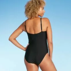 Women's Mesh Front One Piece Swimsuit - Shade & Shore™ Black -Swimsuits Popular Store unnamed file 6684