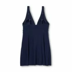 Women's Side Slit Swim Dress - Aqua Green® Navy -Swimsuits Popular Store unnamed file 6720