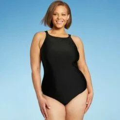 Women's High Neck One Piece Swimsuit - Kona Sol™ Black -Swimsuits Popular Store unnamed file 6736