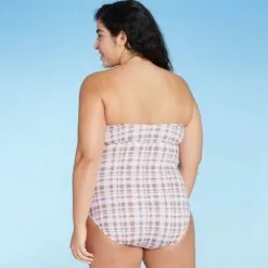 Women's Textured Pique Tie-Front High Coverage One Piece Swimsuit - Kona Sol™ Multi Naturals -Swimsuits Popular Store unnamed file 6755