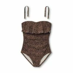 Women's Bandeau Flounce High Coverage One Piece Swimsuit - Kona Sol™ Multi Natural 10 Women's Bandeau Flounce High Coverage One Piece Swimsuit - Kona Sol™ Multi Natural -Swimsuits Popular Store unnamed file 6781