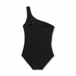 Women's Scallop One Shoulder High Coverage One Piece Swimsuit - Kona Sol™ Black 11 Women's Scallop One Shoulder High Coverage One Piece Swimsuit - Kona Sol™ Black -Swimsuits Popular Store unnamed file 6805