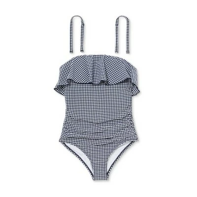 Women's Bandeau Flounce High Coverage One Piece Swimsuit - Kona Sol™ Navy Blue 6 Women's Bandeau Flounce High Coverage One Piece Swimsuit - Kona Sol™ Navy Blue - Image 4