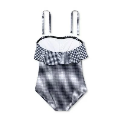 Women's Bandeau Flounce High Coverage One Piece Swimsuit - Kona Sol™ Navy Blue 7 Women's Bandeau Flounce High Coverage One Piece Swimsuit - Kona Sol™ Navy Blue - Image 5