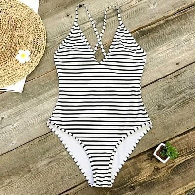 Women's Lasting Appeal Stripe Print Crisscross One Piece Swimsuit - Cupshe 3 Women's Lasting Appeal Stripe Print Crisscross One Piece Swimsuit - Cupshe
