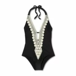 Women's Crochet Necklace Medium Coverage One Piece Swimsuit - Kona Sol™ Black 15 Women's Crochet Necklace Medium Coverage One Piece Swimsuit - Kona Sol™ Black -Swimsuits Popular Store unnamed file 6870