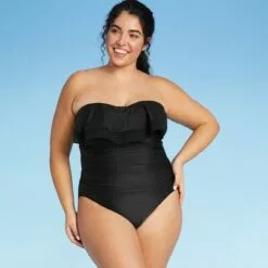 Women's Crochet Flounce High Coverage One Piece Swimsuit - Kona Sol™ Black 20 Women's Crochet Flounce High Coverage One Piece Swimsuit - Kona Sol™ Black -Swimsuits Popular Store unnamed file 6880
