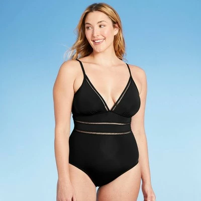 Women's Ladder Trim Medium Coverage One Piece Swimsuit - Kona Sol™ Black Multi 4 Women's Ladder Trim Medium Coverage One Piece Swimsuit - Kona Sol™ Black Multi - Image 2