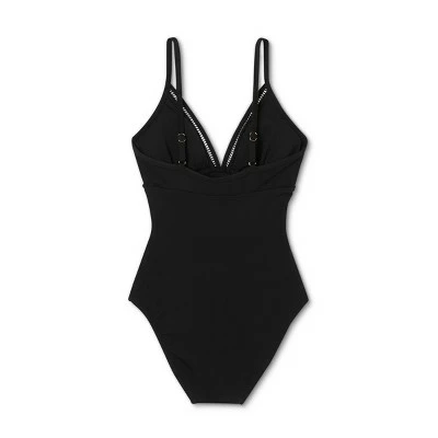 Women's Ladder Trim Medium Coverage One Piece Swimsuit - Kona Sol™ Black Multi 7 Women's Ladder Trim Medium Coverage One Piece Swimsuit - Kona Sol™ Black Multi - Image 5