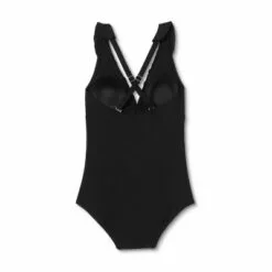 Women's Ruffle Over the Shoulder High Coverage One Piece Swimsuit - Kona Sol™ Black -Swimsuits Popular Store unnamed file 6931