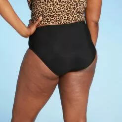 Women's Mid-Rise Swim Bikini Briefs - Aqua Green® Black -Swimsuits Popular Store unnamed file 694