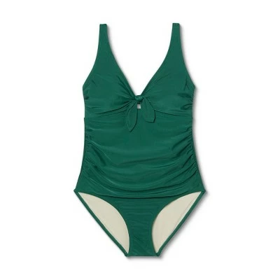 Women's Bunny Tie High Coverage One Piece Swimsuit - Kona Sol™ Green Marker 6 Women's Bunny Tie High Coverage One Piece Swimsuit - Kona Sol™ Green Marker - Image 4