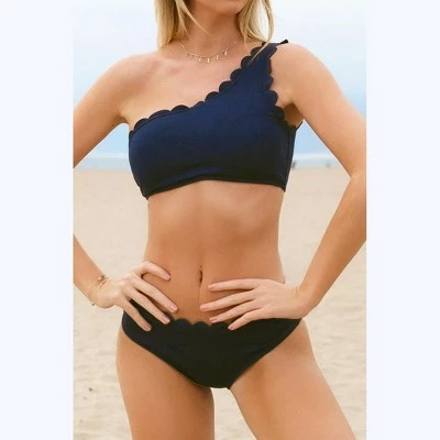 Women's Miss The Past Scalloped One Shoulder Bikini - Cupshe 5 Women's Miss The Past Scalloped One Shoulder Bikini - Cupshe - Image 3