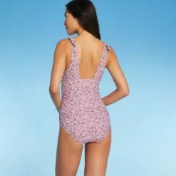 Women's Shoulder Tie High Coverage One Piece Swimsuit - Kona Sol™ Multi