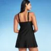 Women's Side Slit Swim Dress - Kona Sol™ Black Multi -Swimsuits Popular Store unnamed file 7172