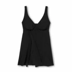 Women's Side Slit Swim Dress - Kona Sol™ Black Multi -Swimsuits Popular Store unnamed file 7175