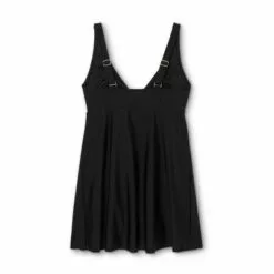 Women's Side Slit Swim Dress - Kona Sol™ Black Multi -Swimsuits Popular Store unnamed file 7176