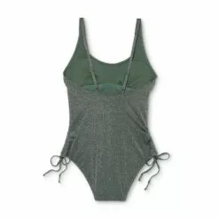 Juniors' Metallic Side-Cinch One Piece Swimsuit - Xhilaration™ Moss Green -Swimsuits Popular Store unnamed file 7206
