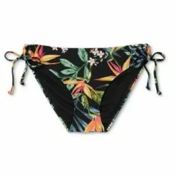 Women's Keyhole Side-Tie Medium Coverage Hipster Bikini Bottom - Kona Sol™ Black -Swimsuits Popular Store unnamed file 723