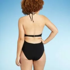 Juniors' Ribbed Tunneled U-Neck One Piece - Xhilaration™ Neon Purple -Swimsuits Popular Store unnamed file 7233