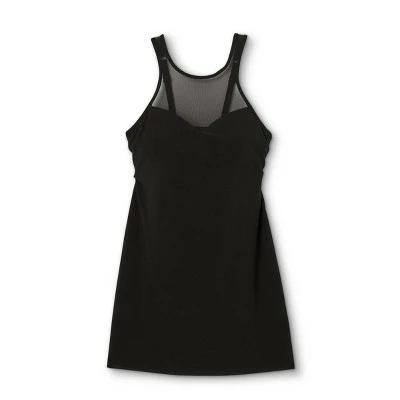 Women's High Neck Mesh Swim Dress - Aqua Green® Black 6 Women's High Neck Mesh Swim Dress - Aqua Green® Black - Image 4